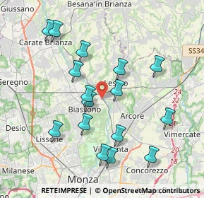 Mappa CAP, 20855 Lesmo MB, Italia (3.8475)