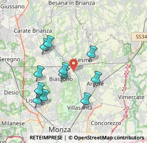 Mappa CAP, 20855 Lesmo MB, Italia (3.49818)