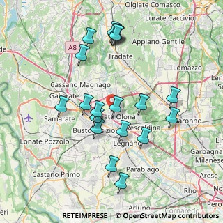 Mappa Via F. Corridoni, 21057 Olgiate Olona VA, Italia (7.6405)