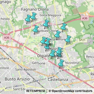 Mappa Via F. Corridoni, 21057 Olgiate Olona VA, Italia (1.46714)