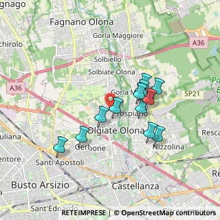 Mappa Via F. Corridoni, 21057 Olgiate Olona VA, Italia (1.4975)