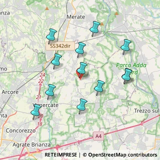 Mappa Strada per Brentana, 20886 Aicurzio MB, Italia (3.90917)