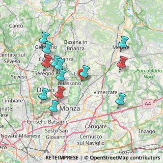 Mappa Via Italia, 20855 Lesmo MB, Italia (7.62154)