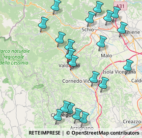 Mappa Via Terragli, 36078 Valdagno VI, Italia (9.261)