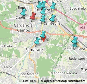 Mappa Via San Bernardo, 21017 Samarate VA, Italia (2.10583)