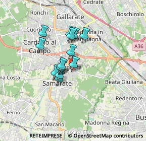 Mappa Via San Bernardo, 21017 Samarate VA, Italia (1.19786)