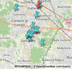Mappa Via San Bernardo, 21017 Samarate VA, Italia (1.38)