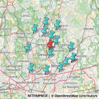 Mappa Via Angelo Arosio Genola, 20851 Lissone MB, Italia (6.60625)