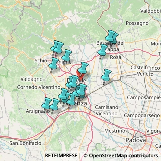 Mappa Via Marosticana, 36031 Dueville VI, Italia (12.139473684211)