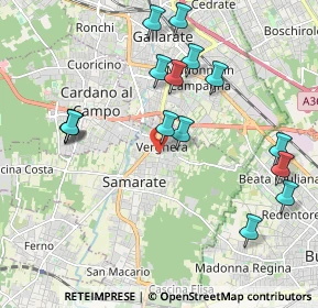 Mappa Via Giuseppe Mazzini, 21017 Samarate VA, Italia (2.14067)