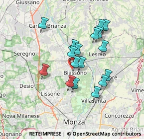 Mappa Via L. Manara, 20853 Biassono MB, Italia (2.96882)