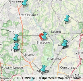 Mappa Via L. Manara, 20853 Biassono MB, Italia (5.71929)