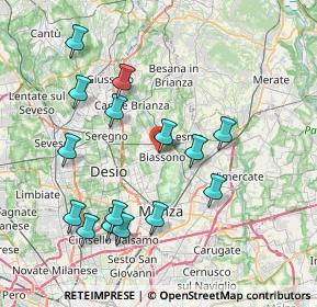 Mappa Via L. Manara, 20853 Biassono MB, Italia (8.06333)