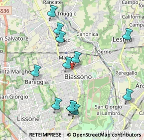 Mappa Via L. Manara, 20853 Biassono MB, Italia (2.13583)