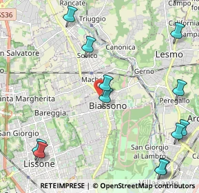 Mappa Via L. Manara, 20853 Biassono MB, Italia (2.94385)