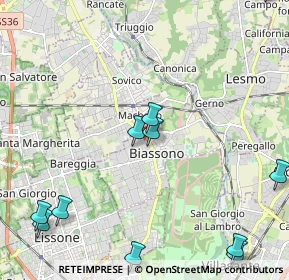 Mappa Via L. Manara, 20853 Biassono MB, Italia (2.93091)