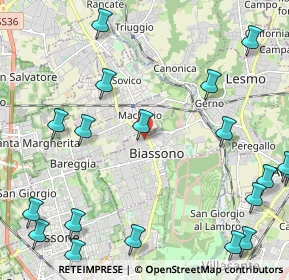 Mappa Via L. Manara, 20853 Biassono MB, Italia (3.0855)