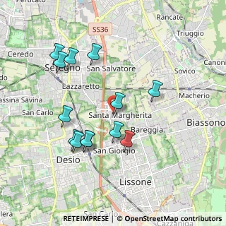 Mappa Via Gian Enrico Pestalozzi, 20851 Santa Margherita MB, Italia (1.85923)