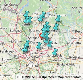 Mappa Via Thomas Alva Edison, 20853 Biassono MB, Italia (11.14316)