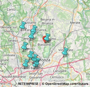 Mappa Via Thomas Alva Edison, 20853 Biassono MB, Italia (7.46455)