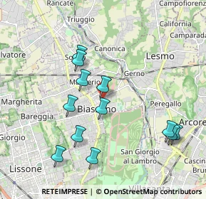 Mappa Via Thomas Alva Edison, 20853 Biassono MB, Italia (1.945)