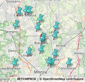 Mappa Via Thomas Alva Edison, 20853 Biassono MB, Italia (3.98882)