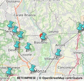 Mappa Via Thomas Alva Edison, 20853 Biassono MB, Italia (5.605)