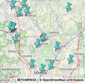 Mappa Via Thomas Alva Edison, 20853 Biassono MB, Italia (5.33529)