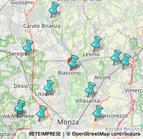 Mappa Via Thomas Alva Edison, 20853 Biassono MB, Italia (5.02083)