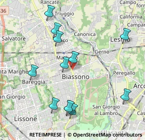 Mappa Via Monte Grappa, 20853 Biassono MB, Italia (2.16417)
