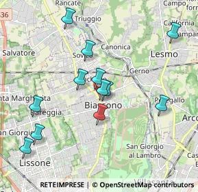 Mappa Via Dante Alighieri, 20853 Biassono MB, Italia (1.89917)