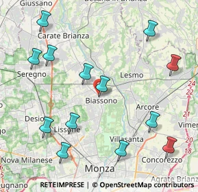 Mappa Via Monte Grappa, 20853 Biassono MB, Italia (4.84308)