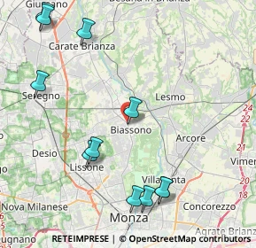 Mappa Via Dante Alighieri, 20853 Biassono MB, Italia (5.01727)