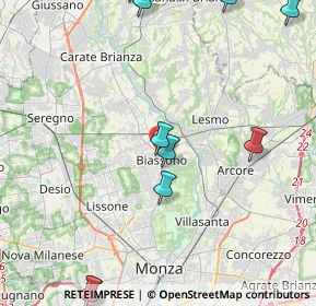 Mappa Via Monte Grappa, 20853 Biassono MB, Italia (6.00417)