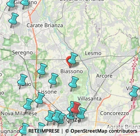 Mappa Via Monte Grappa, 20853 Biassono MB, Italia (6.112)