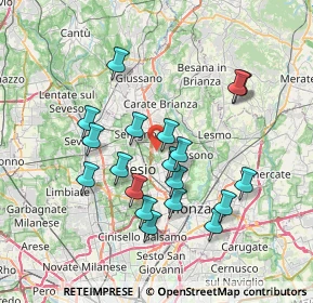 Mappa Via De Amicis Edmondo, 20851 Santa Margherita MB, Italia (6.71211)