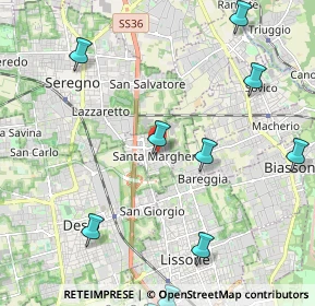 Mappa Via De Amicis Edmondo, 20851 Santa Margherita MB, Italia (3.22462)