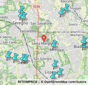 Mappa Via De Amicis Edmondo, 20851 Santa Margherita MB, Italia (2.914)
