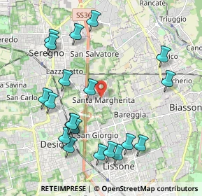 Mappa Via De Amicis Edmondo, 20851 Santa Margherita MB, Italia (2.263)