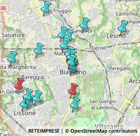 Mappa Via Porta D'Arnolfo, 20853 Biassono MB, Italia (1.9625)