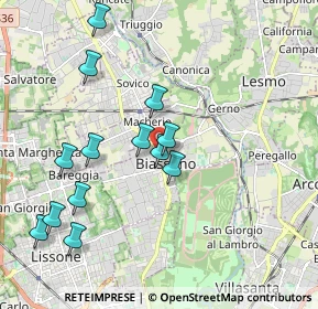 Mappa Via P. D'Arnolfo, 20853 Biassono MB, Italia (1.97462)