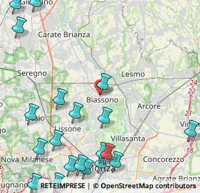 Mappa Via Porta D'Arnolfo, 20853 Biassono MB, Italia (6.0505)