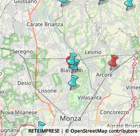 Mappa Via P. D'Arnolfo, 20853 Biassono MB, Italia (5.78182)