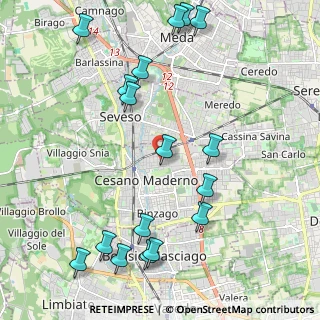 Mappa Via Leopoldo Marangoni, 20811 Cesano Maderno MB, Italia (2.53882)