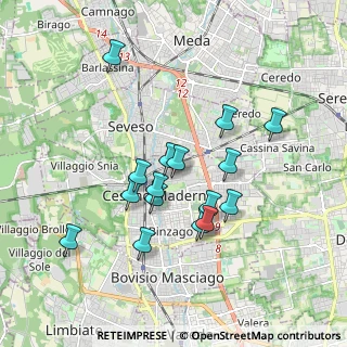 Mappa Via Leopoldo Marangoni, 20811 Cesano Maderno MB, Italia (1.61438)
