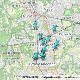 Mappa Via Giuseppe Verdi, 20031 Cesano Maderno MB, Italia (1.62357)