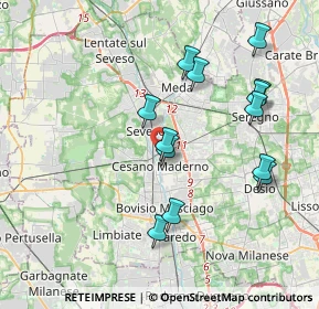 Mappa Via Giuseppe Verdi, 20031 Cesano Maderno MB, Italia (3.77538)