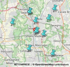Mappa Via Giuseppe Verdi, 20031 Cesano Maderno MB, Italia (3.60182)