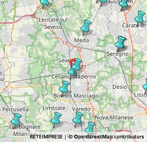 Mappa Via Giuseppe Verdi, 20031 Cesano Maderno MB, Italia (6.387)