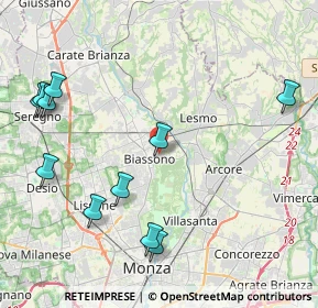Mappa Via Sant'Antonio, 20853 Biassono MB, Italia (5.03909)